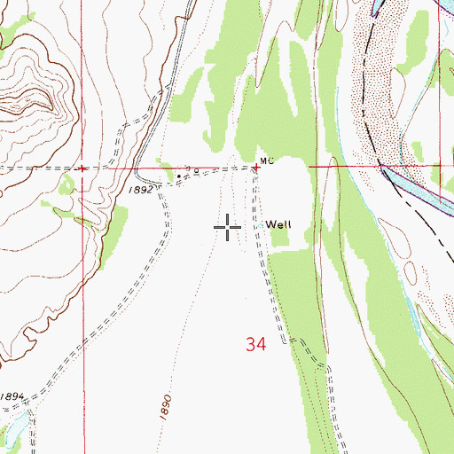 Topographic Map of 27N58E34BA__01 Well, MT