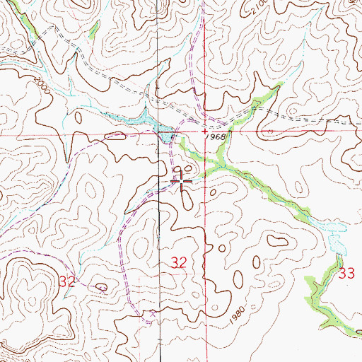 Topographic Map of 27N58E32AA__01 Well, MT