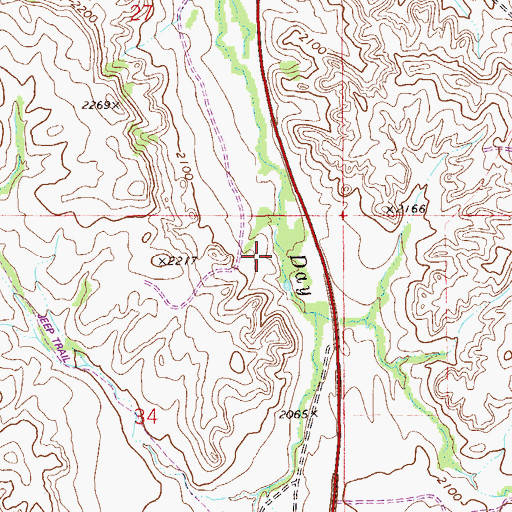 Topographic Map of 27N56E34AABC01 Well, MT