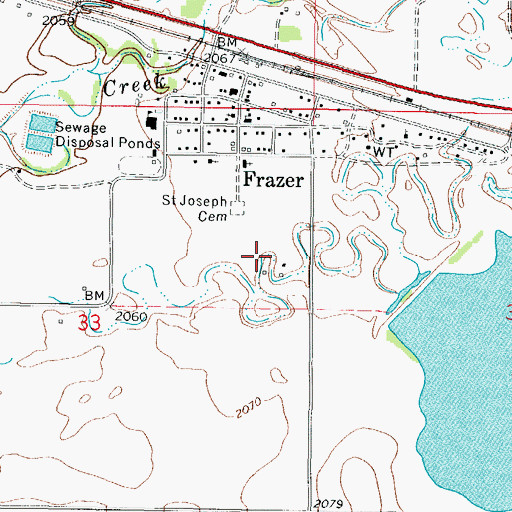 Topographic Map of 27N44E33AD__01 Well, MT
