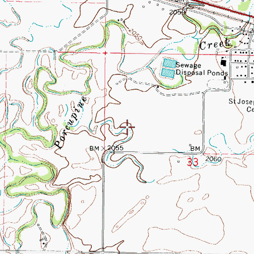 Topographic Map of 27N44E33BC__01 Well, MT