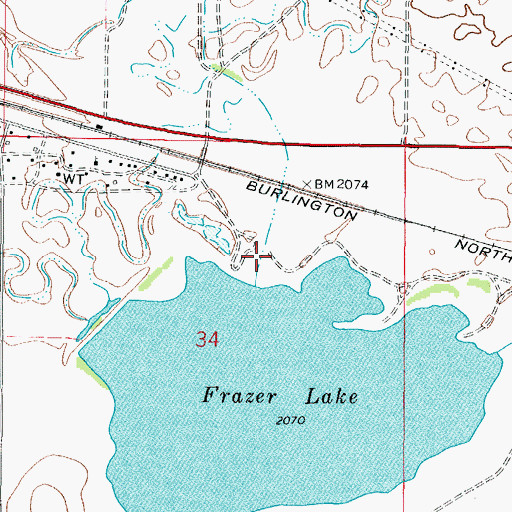 Topographic Map of 27N44E34ACAB01 Well, MT