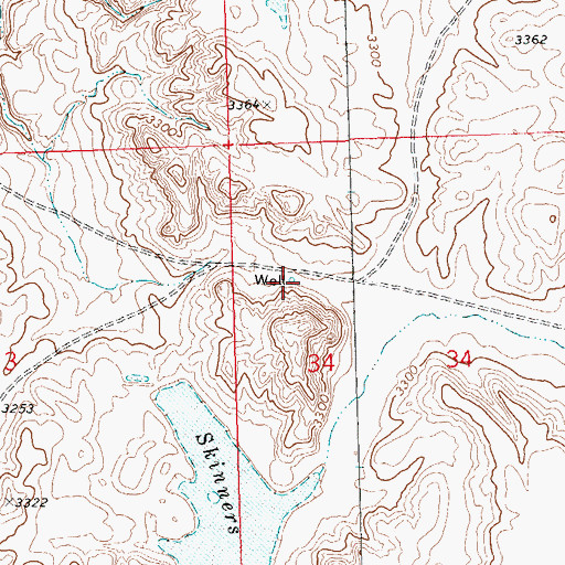 Topographic Map of 27N23E34BCAB01 Well, MT