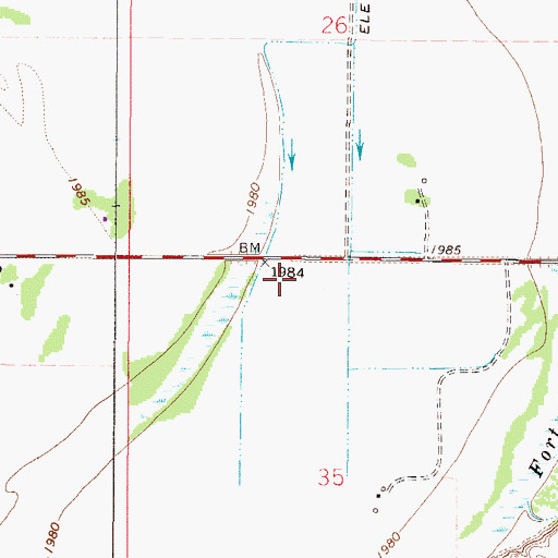 Topographic Map of 27N47E35BA__01 Well, MT