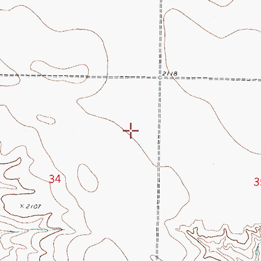 Topographic Map of 27N43E34AD__01 Well, MT