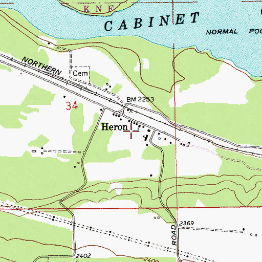 Topographic Map of 27N34W35DABA01 Well, MT
