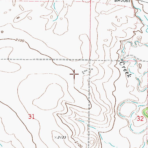 Topographic Map of 27N44E31AA__01 Well, MT