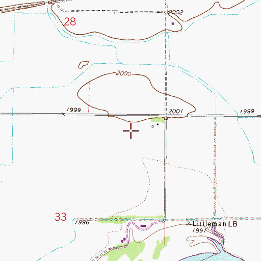 Topographic Map of 27N46E33AA__01 Well, MT