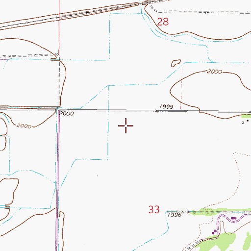 Topographic Map of 27N46E33BA__01 Well, MT