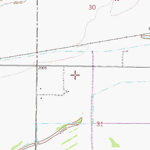 Topographic Map of 27N46E31BA__01 Well, MT