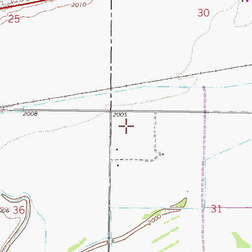 Topographic Map of 27N46E31BB__01 Well, MT