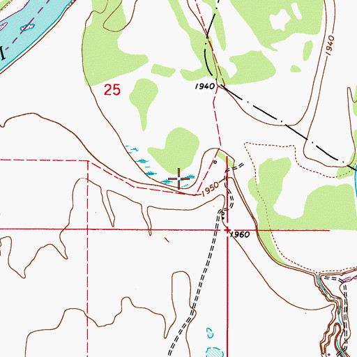 Topographic Map of 27N51E25DD__01 Well, MT