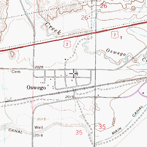 Topographic Map of 27N45E35BA__02 Well, MT