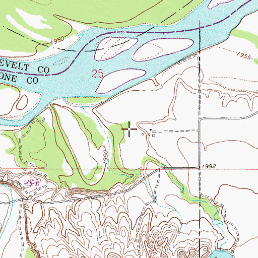 Topographic Map of 27N50E25DC__01 Well, MT