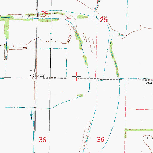 Topographic Map of 27N42E36BA__01 Well, MT