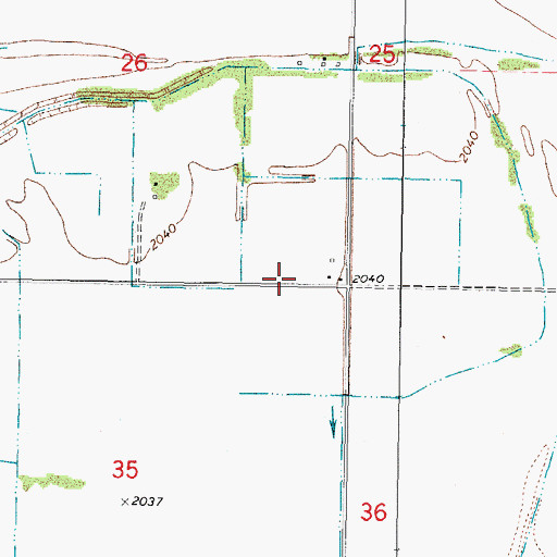 Topographic Map of 27N42E35AA__01 Well, MT