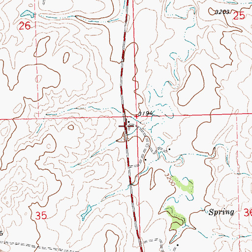 Topographic Map of 27N23E35AAAA01 Well, MT
