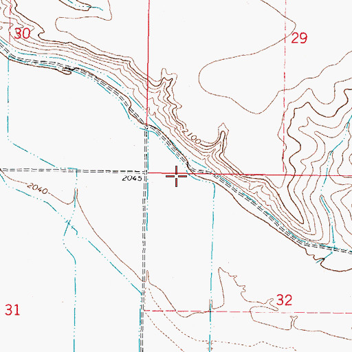 Topographic Map of 27N43E32BB__01 Well, MT