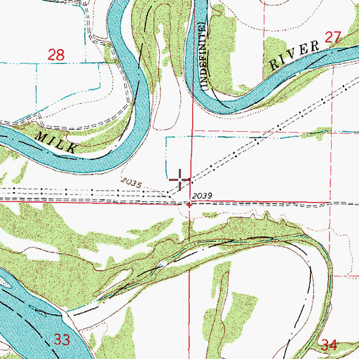 Topographic Map of 27N42E33AA__01 Well, MT