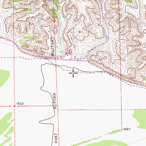 Topographic Map of 27N57E26DB__01 Well, MT