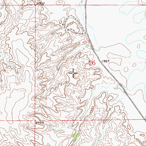 Topographic Map of 27N55E26CA__02 Well, MT