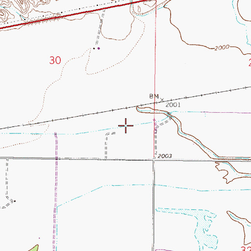 Topographic Map of 27N46E30DD__01 Well, MT