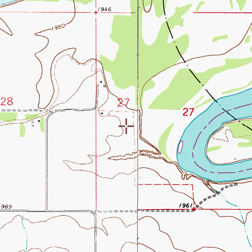 Topographic Map of 27N51E27CB__01 Well, MT