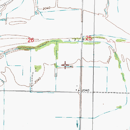 Topographic Map of 27N42E26DD__01 Well, MT