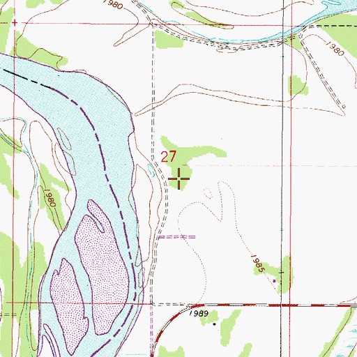 Topographic Map of 27N47E27DB__01 Well, MT