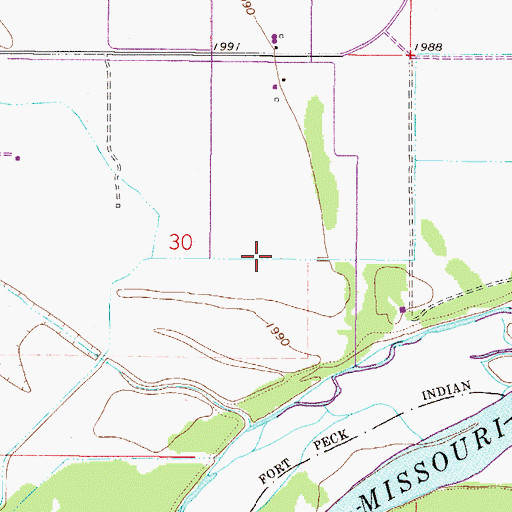 Topographic Map of 27N47E30DB__01 Well, MT