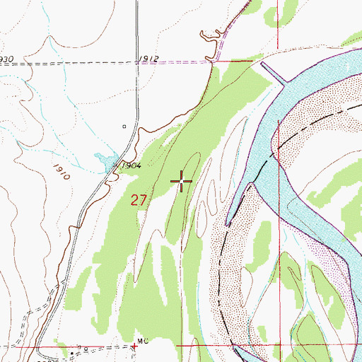 Topographic Map of 27N58E27AC__02 Well, MT