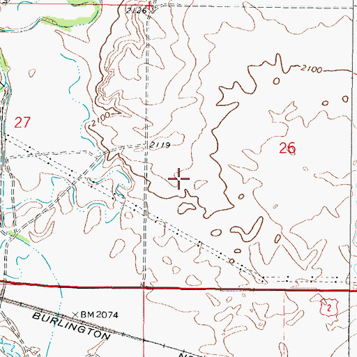 Topographic Map of 27N44E26CB__01 Well, MT