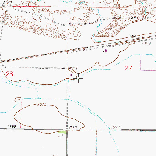 Topographic Map of 27N46E27CB__01 Well, MT