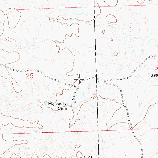 Topographic Map of 27N25E25DADB01 Well, MT