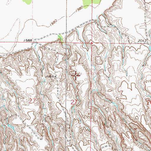 Topographic Map of 27N48E27AD__01 Well, MT