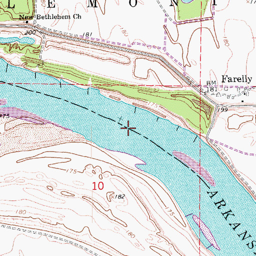Topographic Map of Lake Bend, AR