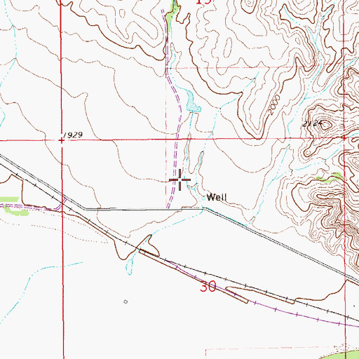 Topographic Map of 27N59E30BA__01 Well, MT