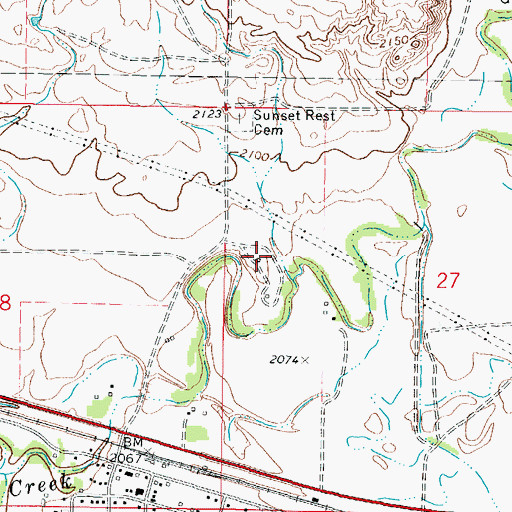Topographic Map of 27N44E27BCCA01 Well, MT