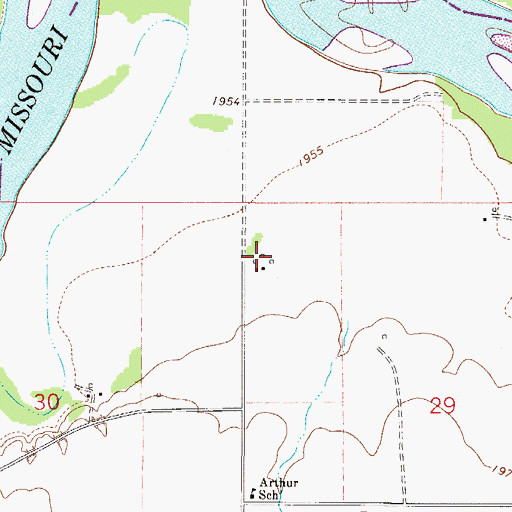 Topographic Map of 27N51E29BBCB01 Well, MT