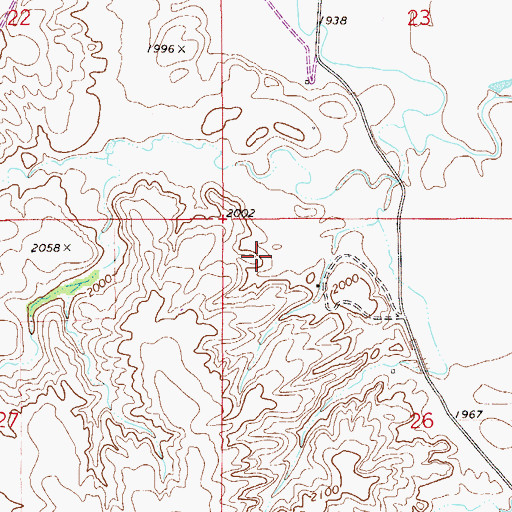 Topographic Map of 27N55E26BB__01 Well, MT