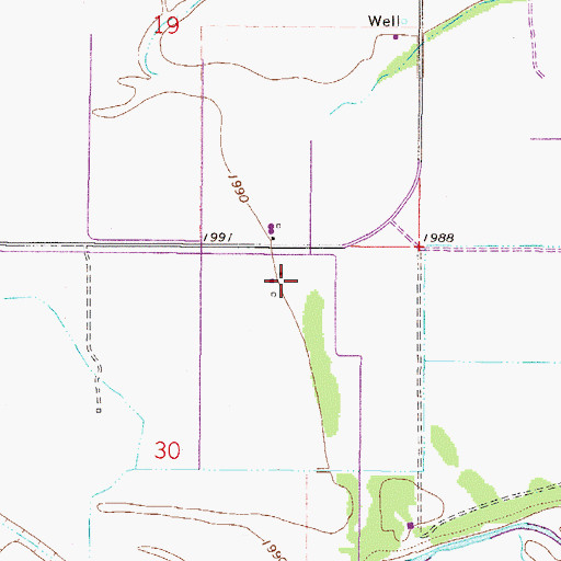 Topographic Map of 27N47E30AABD01 Well, MT