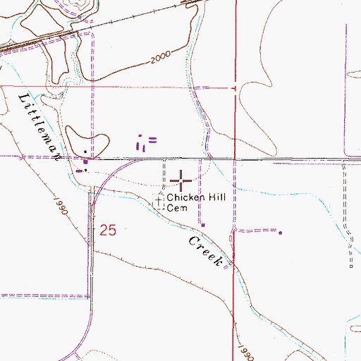 Topographic Map of 27N46E25AD__01 Well, MT