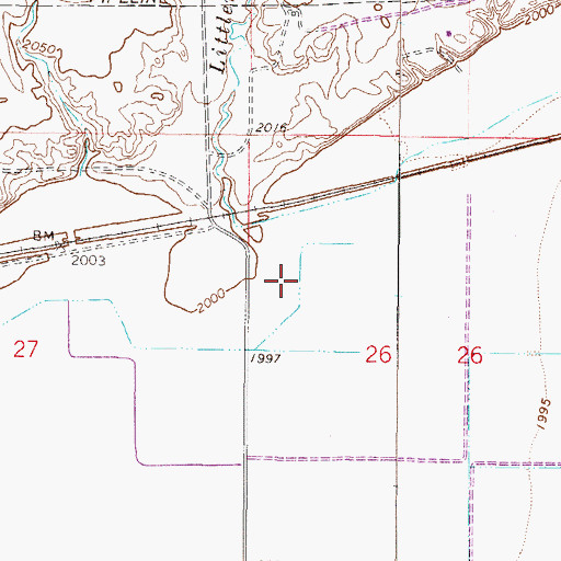 Topographic Map of 27N46E26BC__01 Well, MT