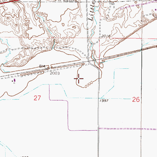 Topographic Map of 27N46E27AD__01 Well, MT