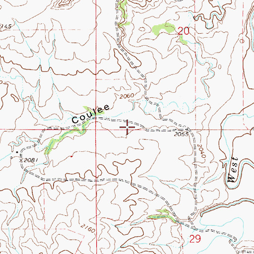 Topographic Map of 27N53E20CCDC01 Well, MT