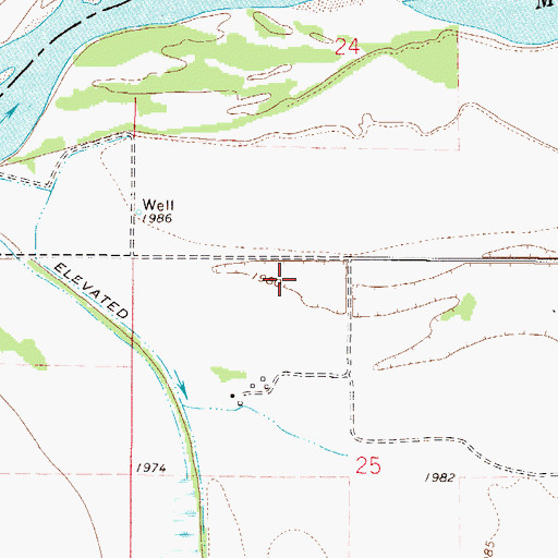 Topographic Map of 27N47E25BA__01 Well, MT