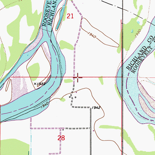 Topographic Map of 27N52E28AB__03 Well, MT