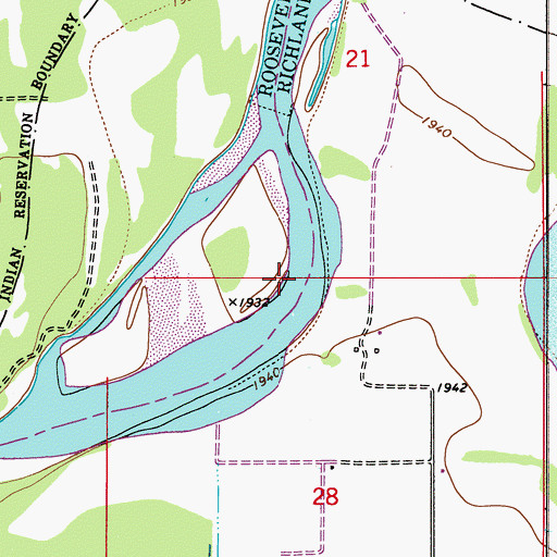 Topographic Map of 27N52E28BA__01 Well, MT