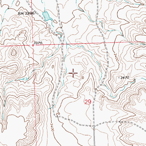 Topographic Map of 27N25E29BDBA01 Well, MT