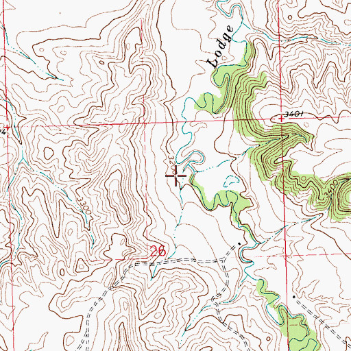 Topographic Map of 27N24E26ABDC01 Well, MT